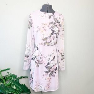 Leith Light Lavender Floral Print Mini Dress S